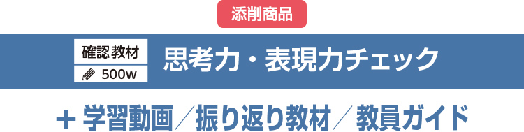 確認教材 思考力・表現力チェック＋学習動画／振り返り教材／教員ガイド［添削商品］