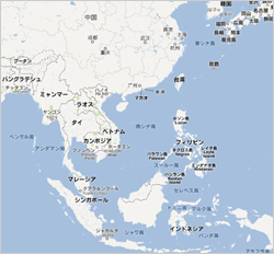 インドシナ半島の地図