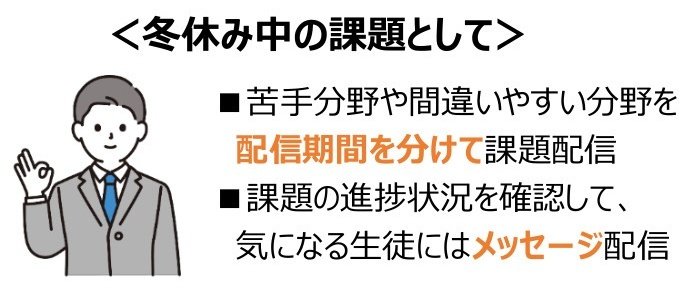 冬休み中の課題として